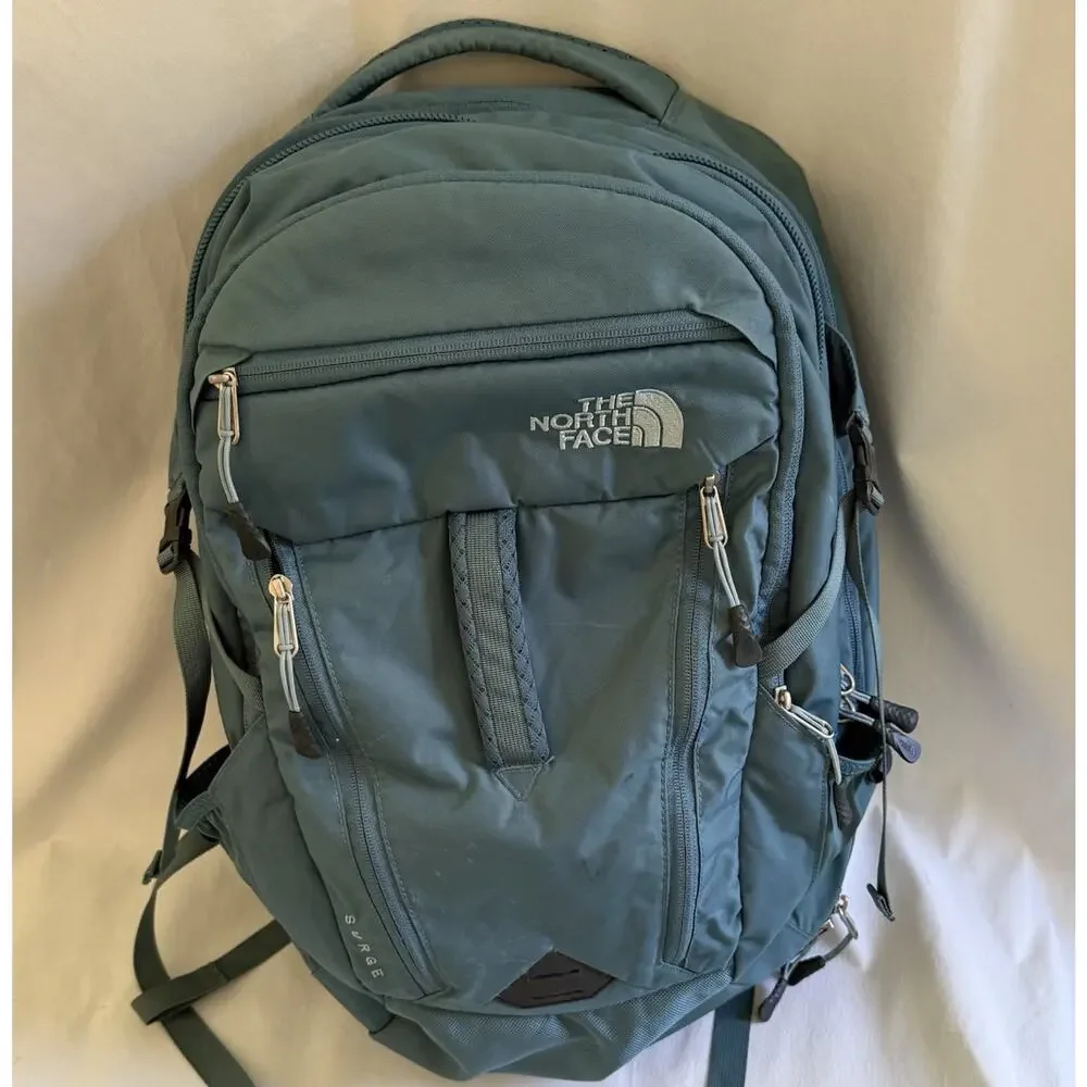 The North Face Surge Flex Vent Blue Backpack Hiking School Commute Travel Bag